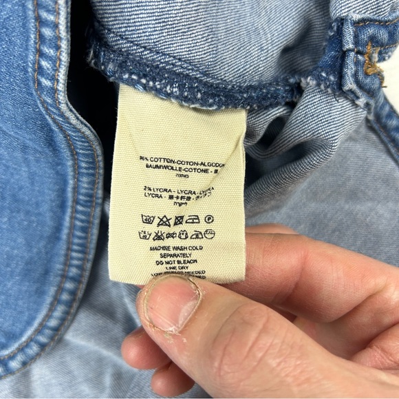 Free People Women’s Blue Denim Mini Dress size Small Cotton Stretch Blend - Picture 4 of 7